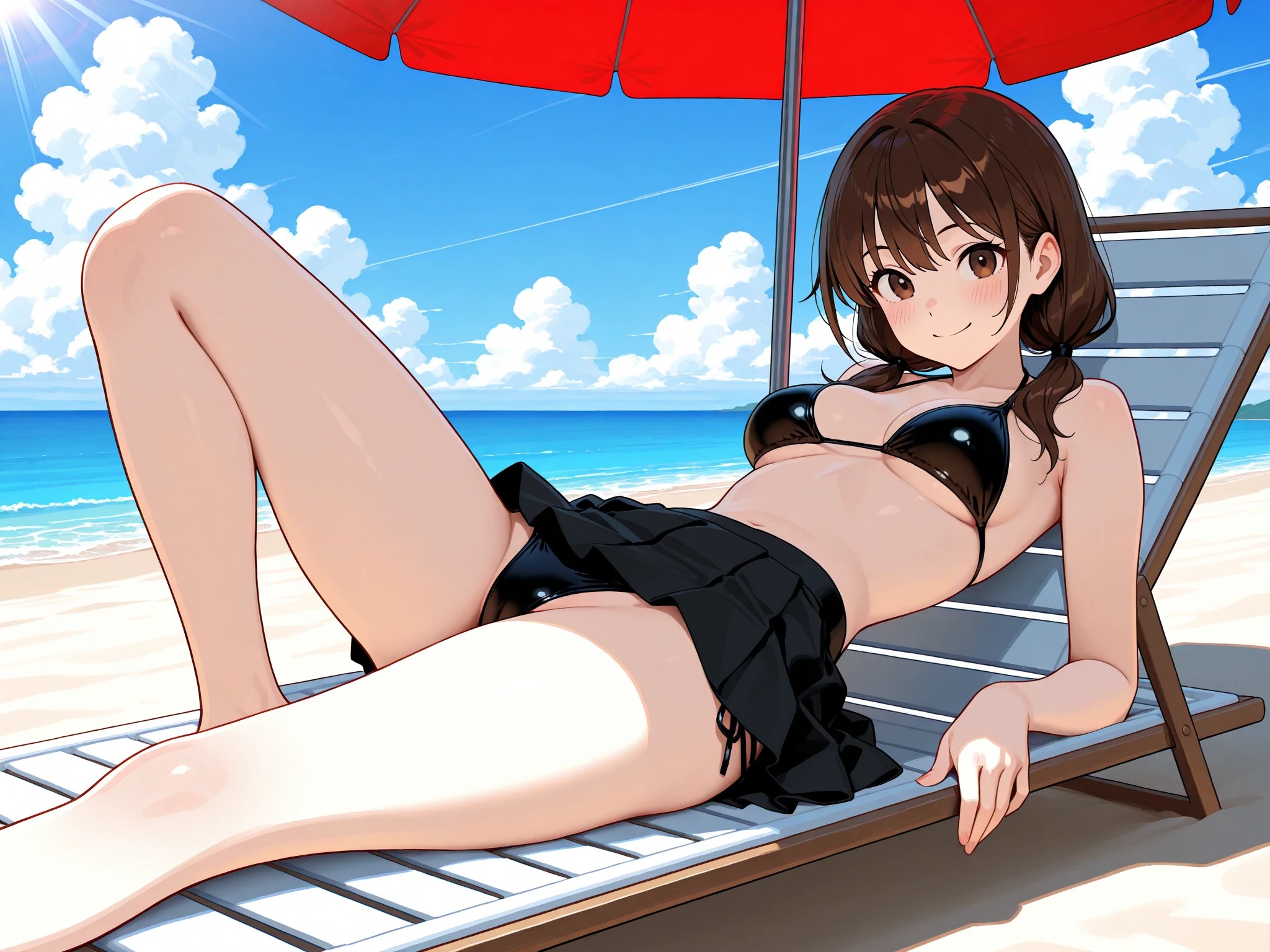 絵海ちゃんとビーチパラソル