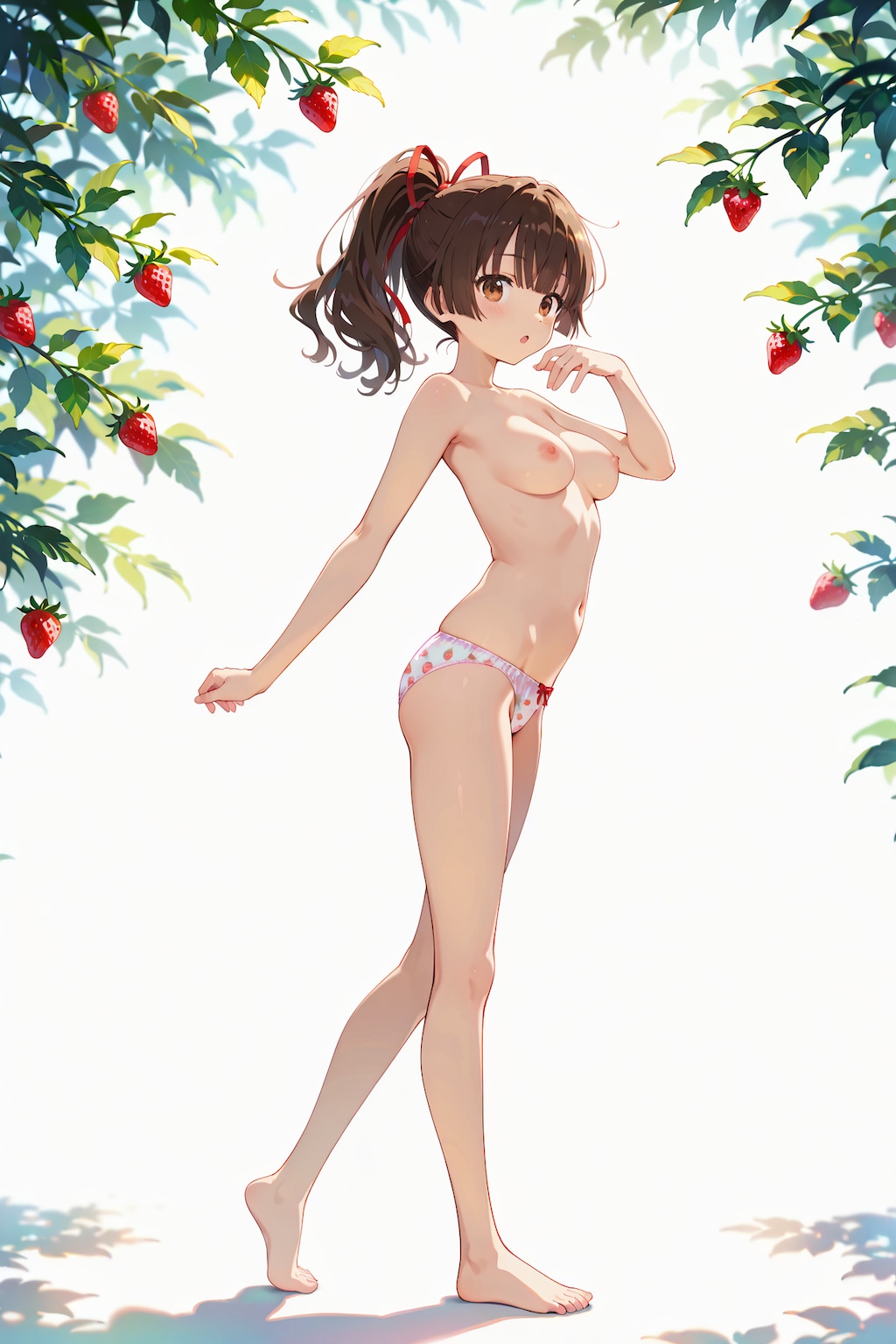 郊外で苺ぱんつ姿の撮影会 Y924