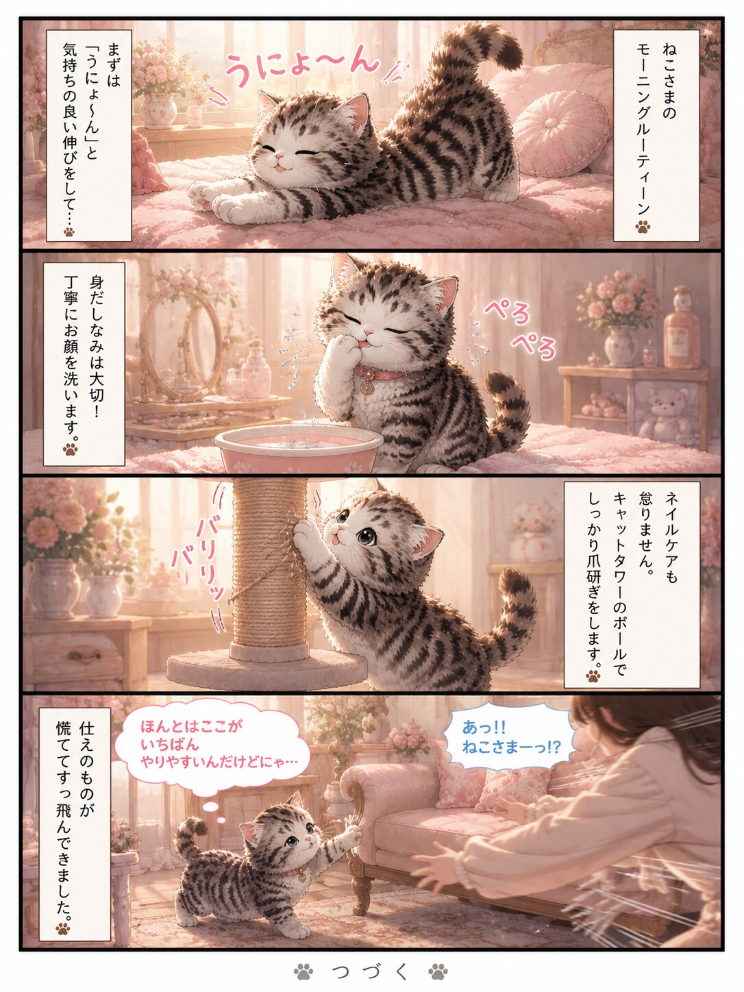 ねこさまのモーニングルーティーン