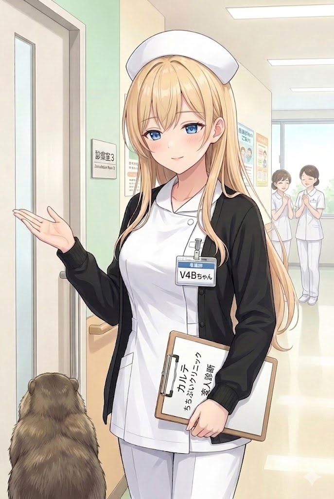 V4Bちゃんと健康診断に来たマーモット😁