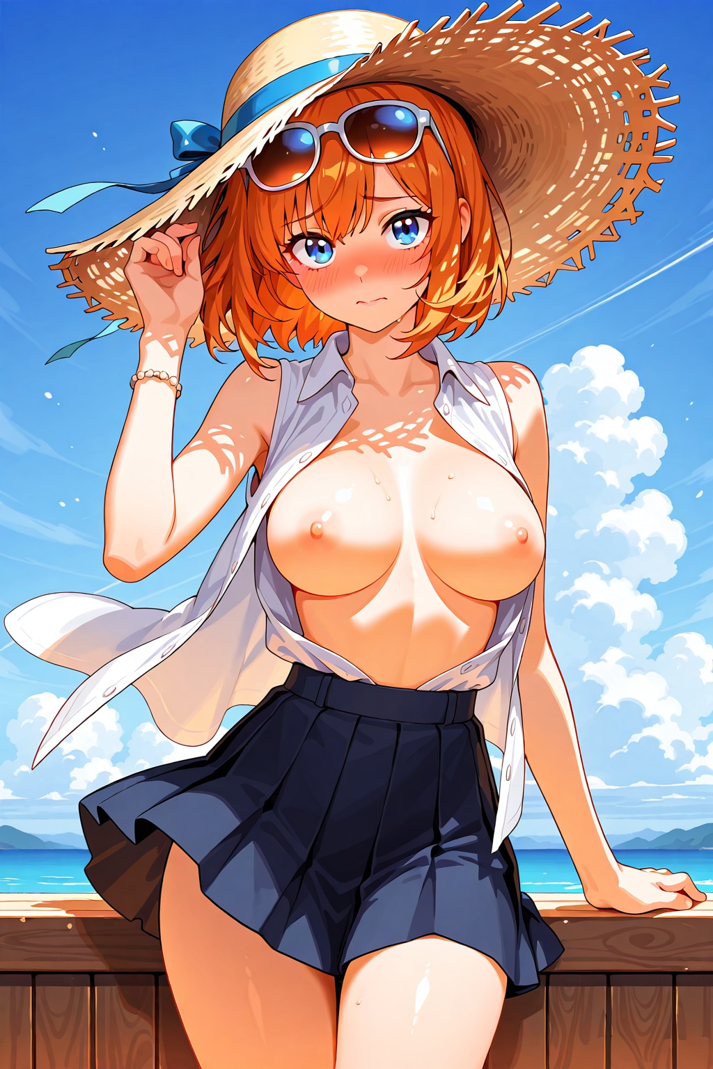 指示された夏の恥辱 ～麦わら帽子の従順～