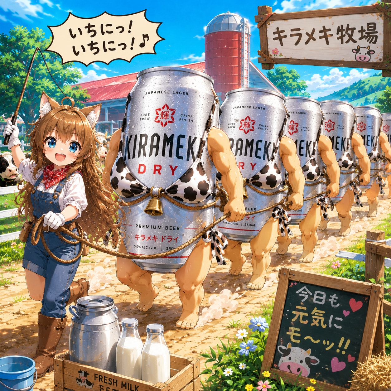 牧場の小さな女の子
