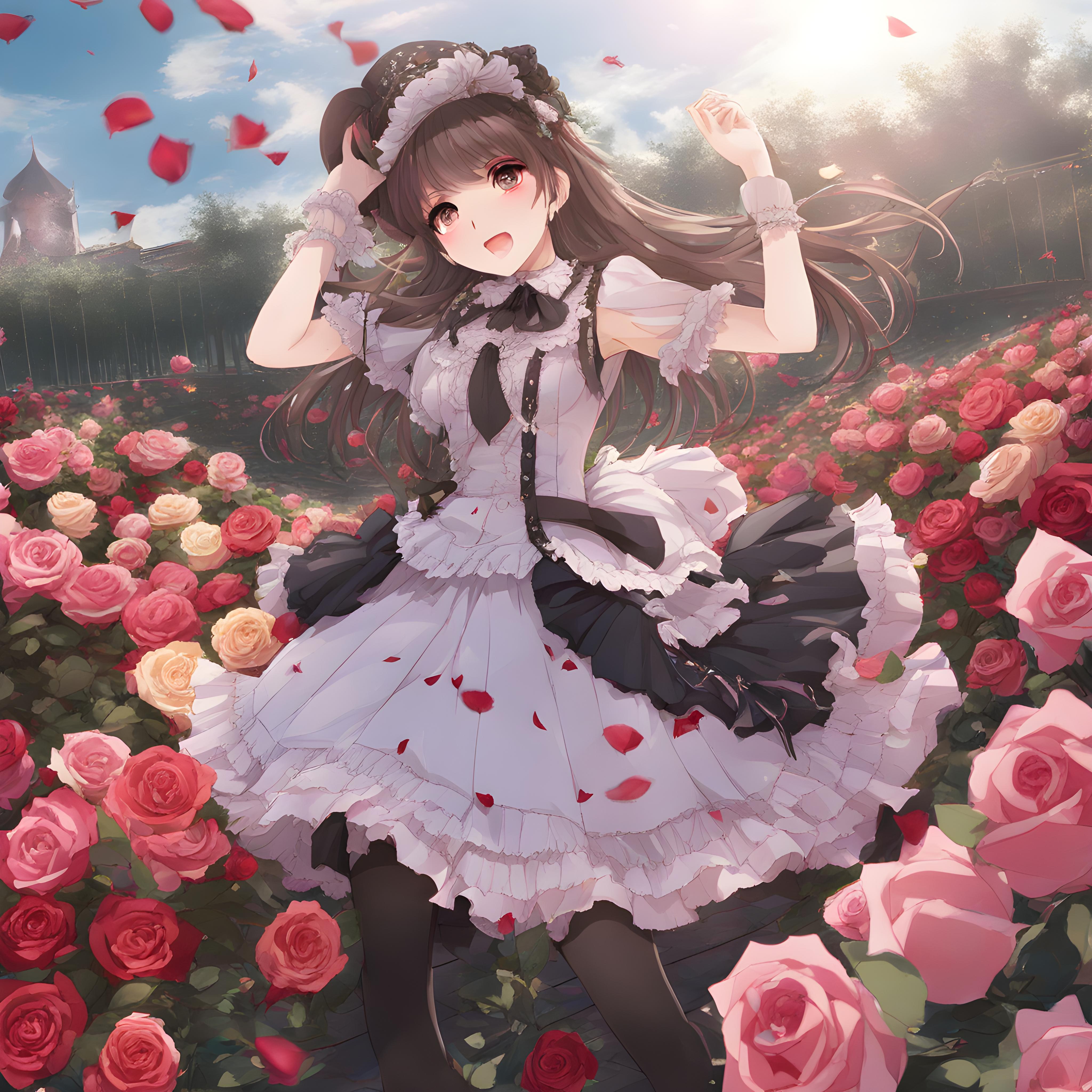 💓🎵ゴスロリ娘 バラ園に現れる
