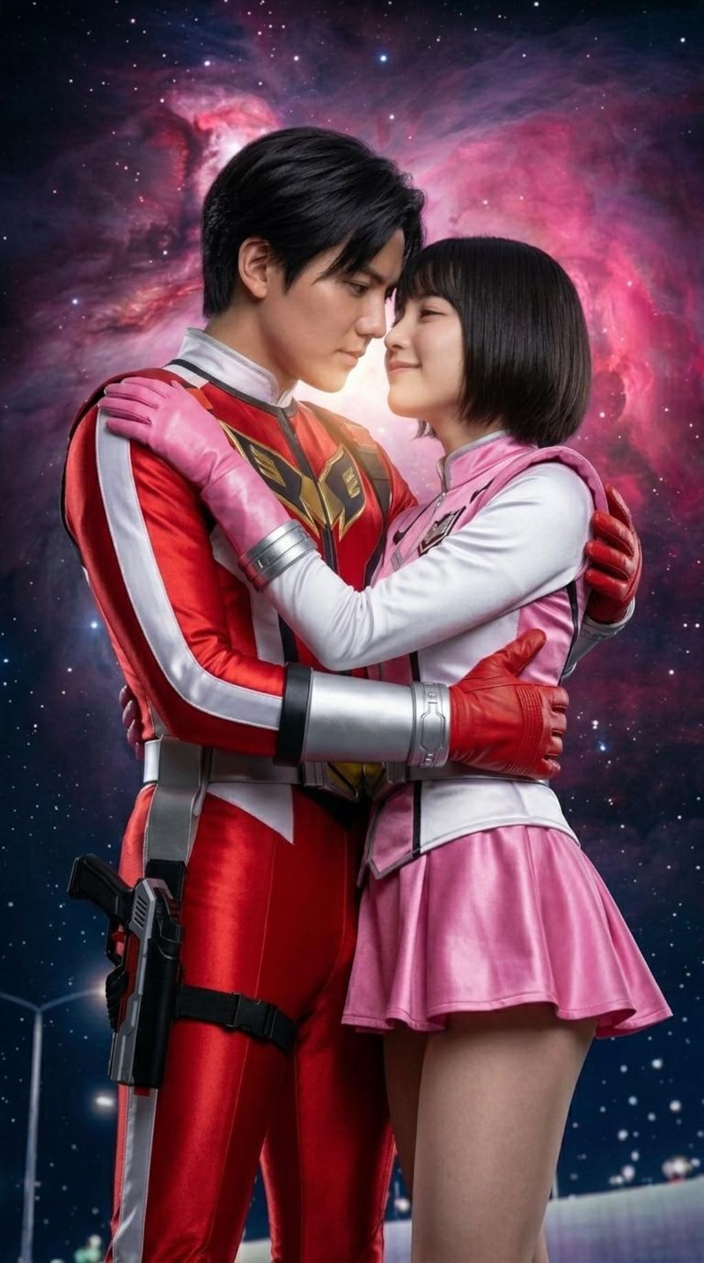 戦隊レッドとピンク（恋人同士）