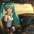 初音ミクと飛行機の操縦席 3枚目