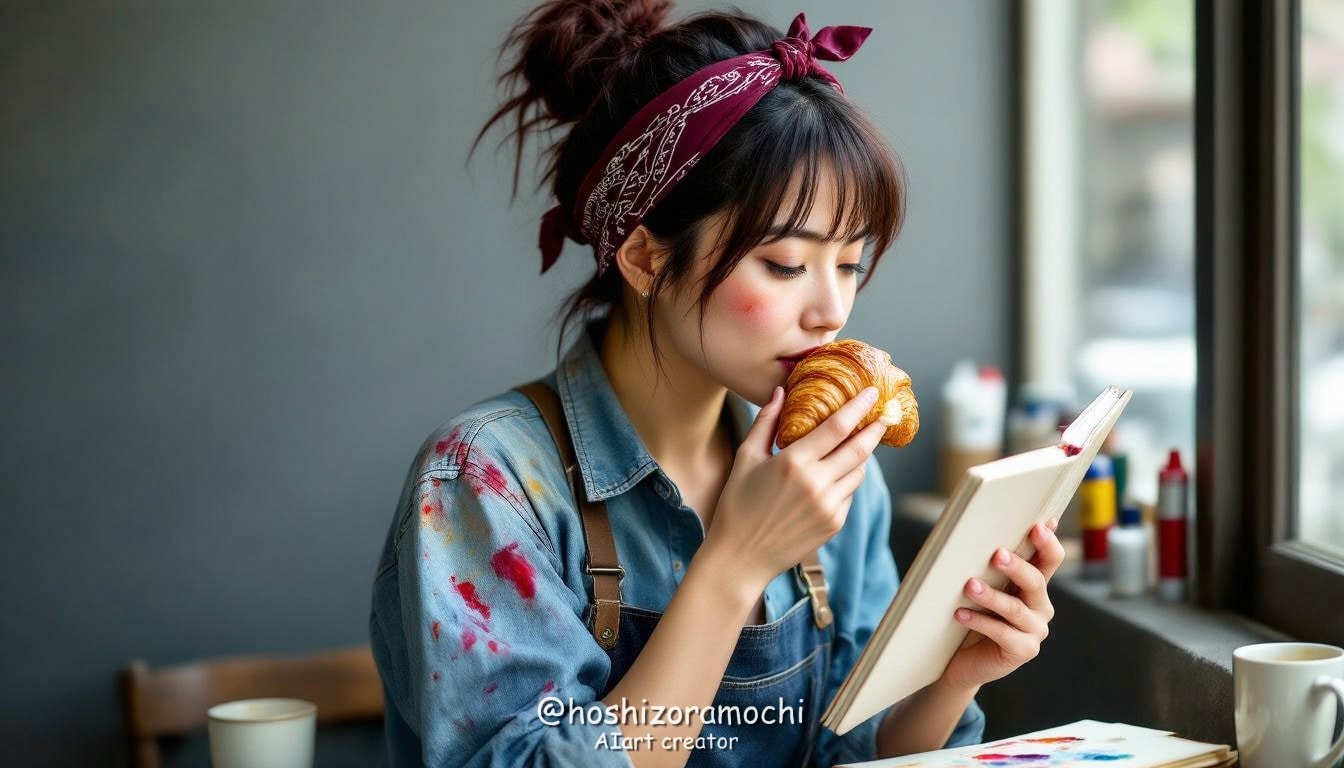 アーティストの朝、創造とバター - Artist's Morning, Creativity and Butter | の人気AIイラスト・グラビア