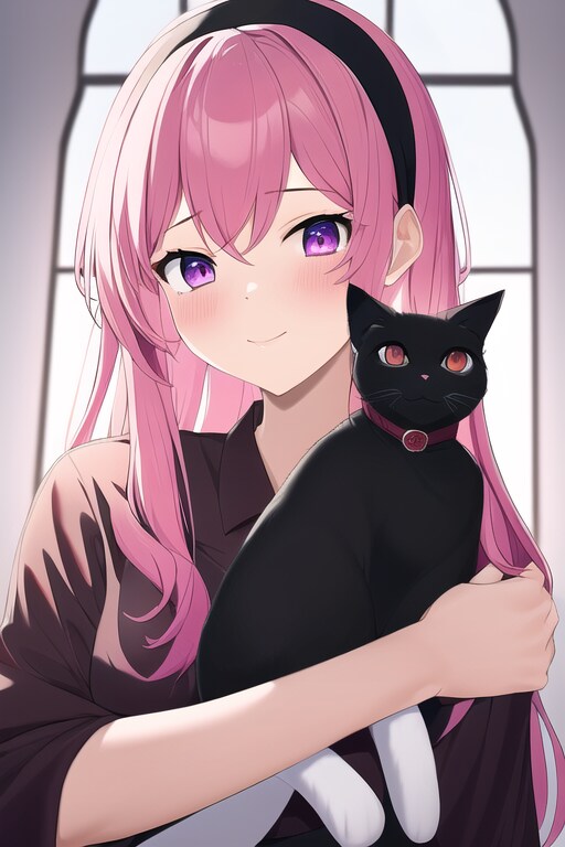猫を抱いている女の子