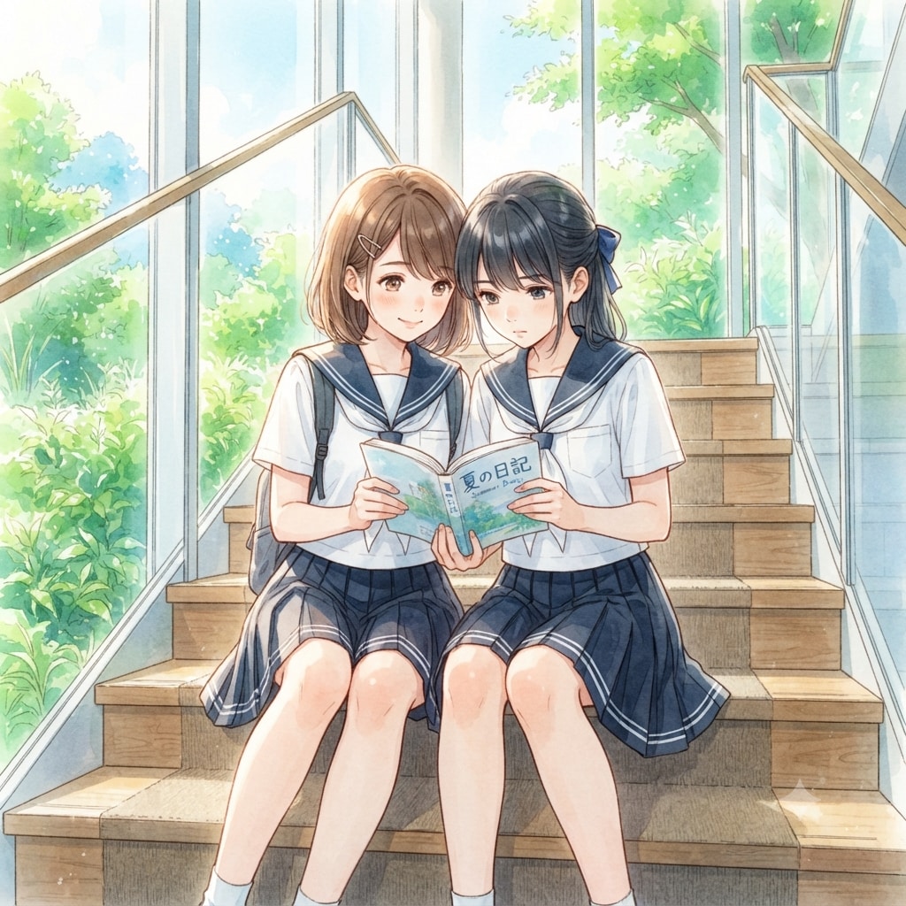 階段の少女 | の人気AIイラスト・グラビア