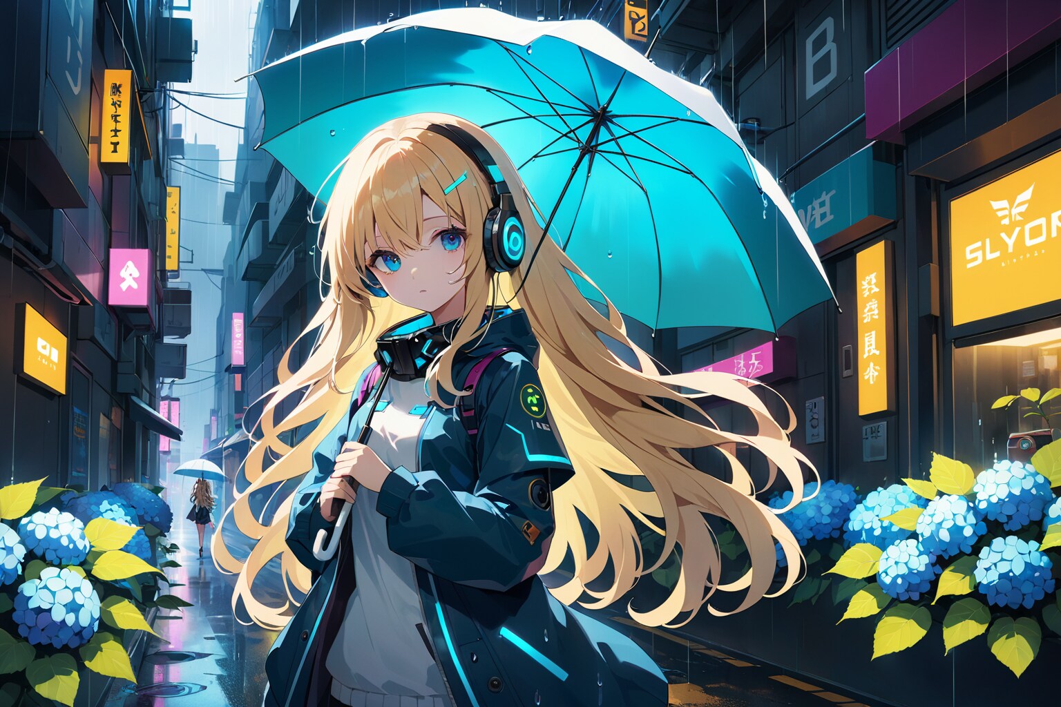 雨上がり、静寂の街角 | の人気AIイラスト・グラビア