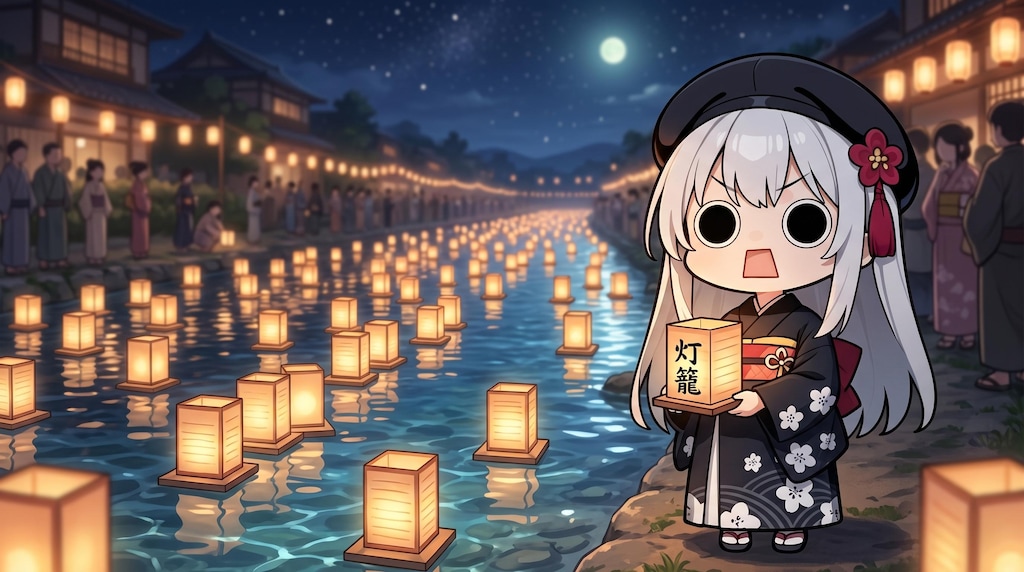 灯籠流しえらいこっちゃ嬢