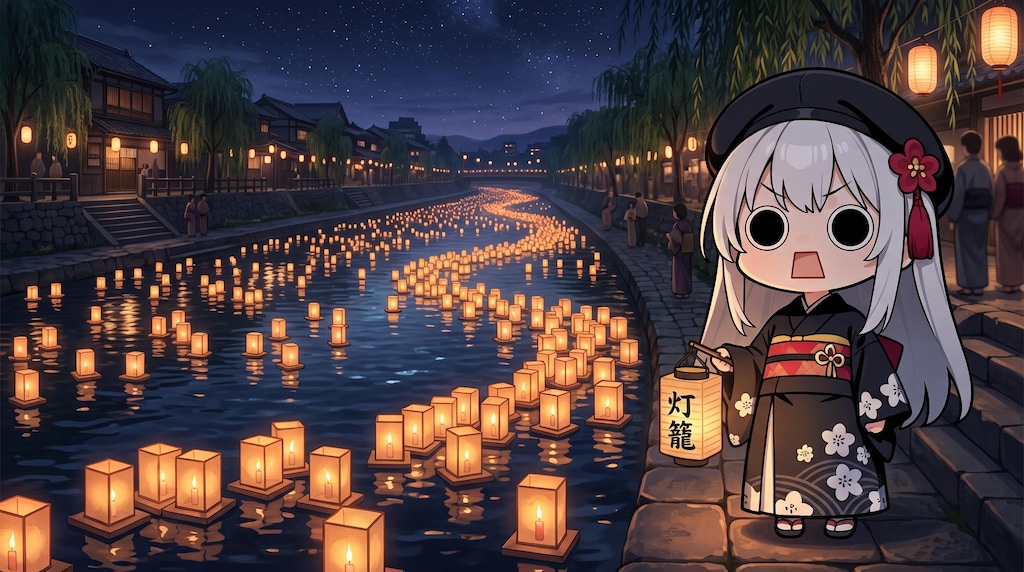 灯籠流しえらいこっちゃ嬢