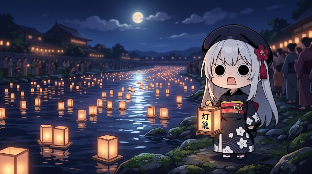 灯籠流しえらいこっちゃ嬢