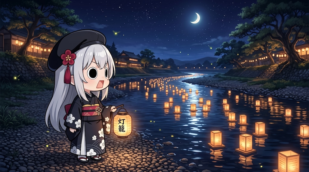 灯籠流しえらいこっちゃ嬢