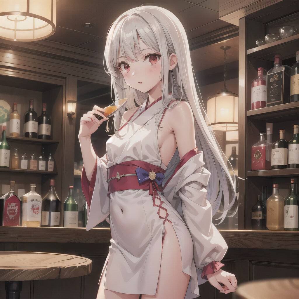 銀髪ロングで酒場の少女５