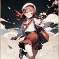 桜と女学生 5枚目