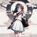 桜と女学生 3枚目
