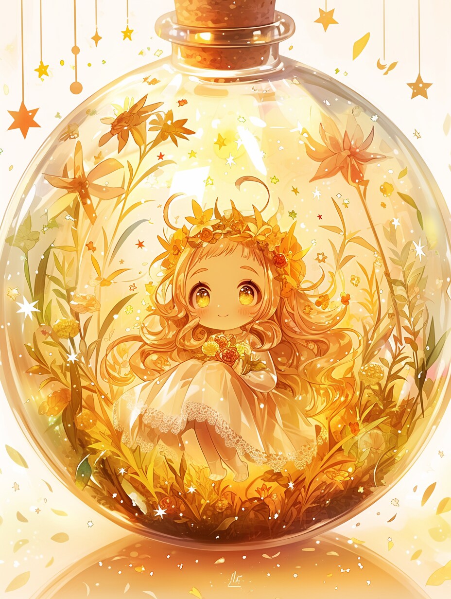 「瓶詰の少女」黄14 | の人気AIイラスト・グラビア