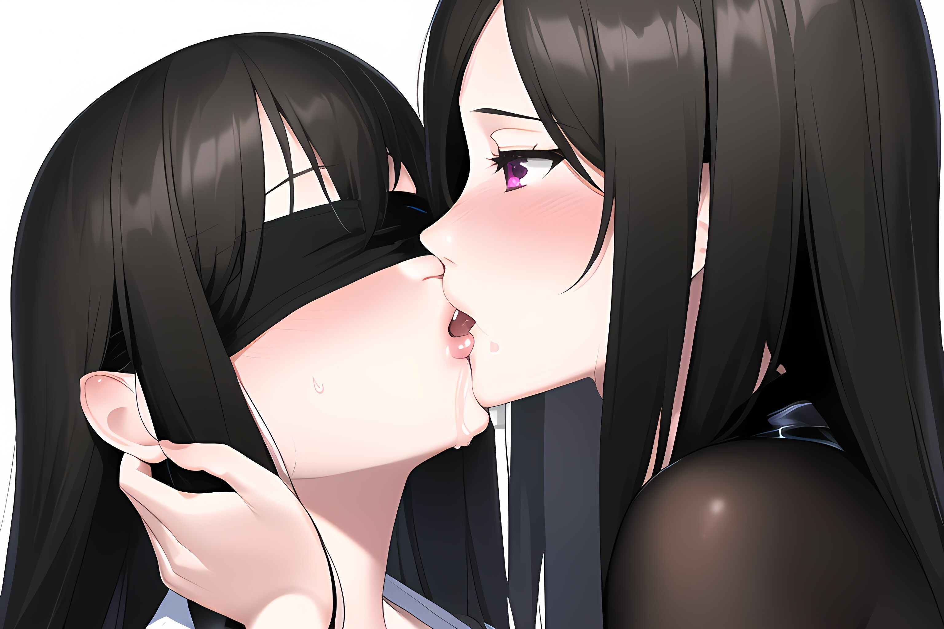 目隠しキス（百合）