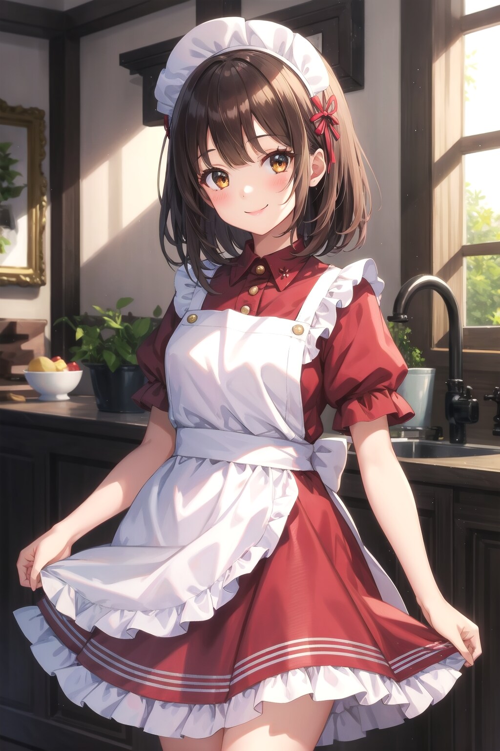 赤服のメイドさん | の人気AIイラスト・グラビア