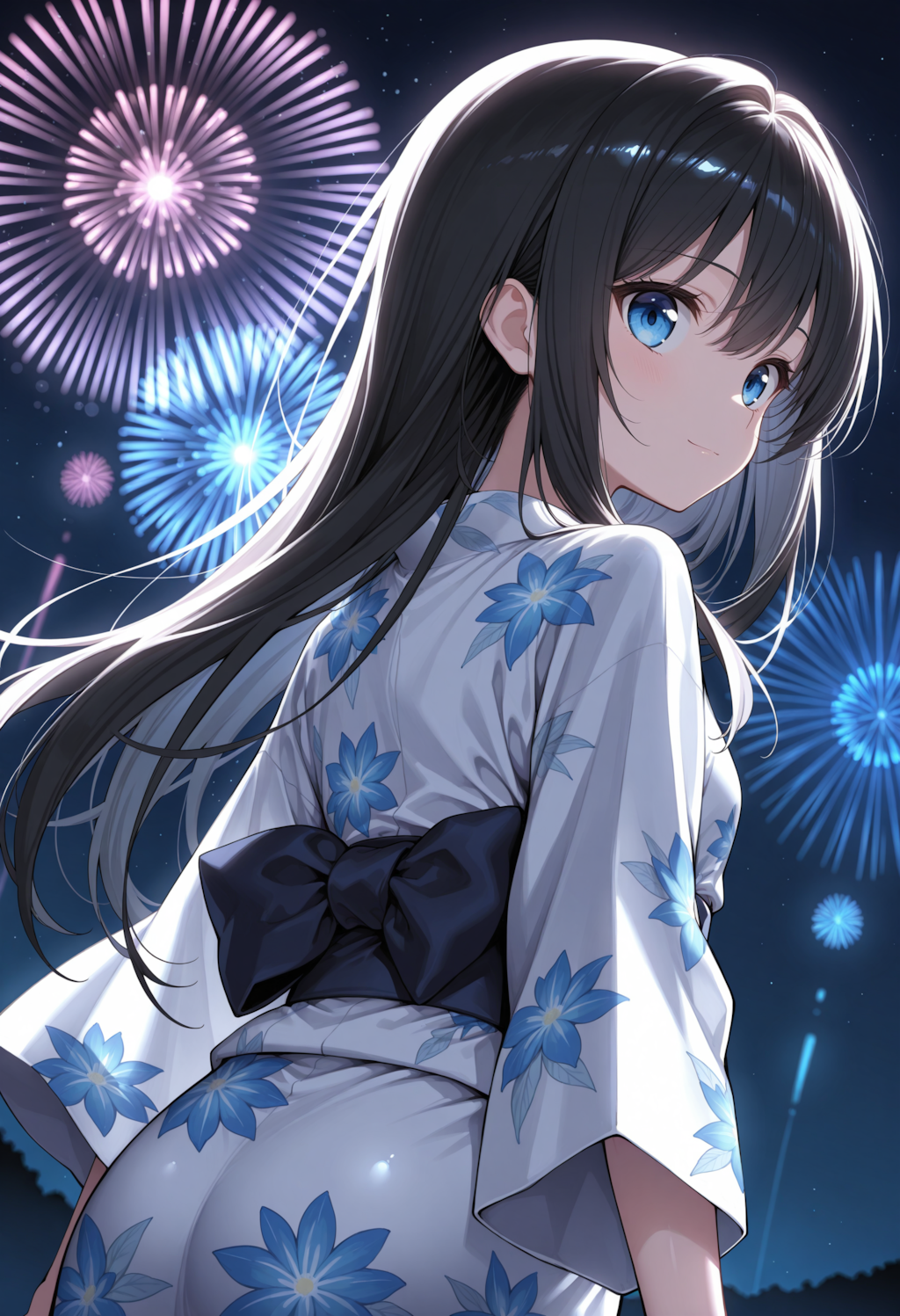 黒髪お嬢様・　夏花火