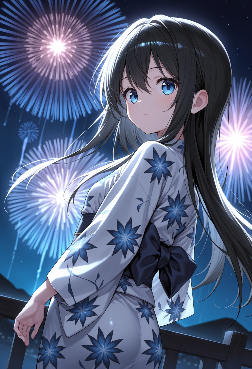 黒髪お嬢様・　夏花火