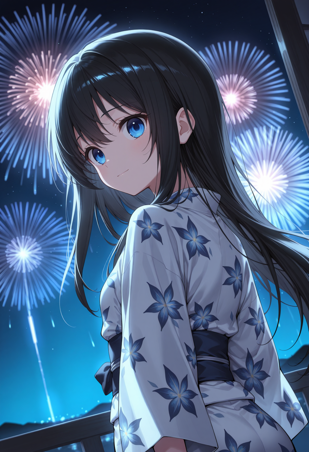 黒髪お嬢様・　夏花火