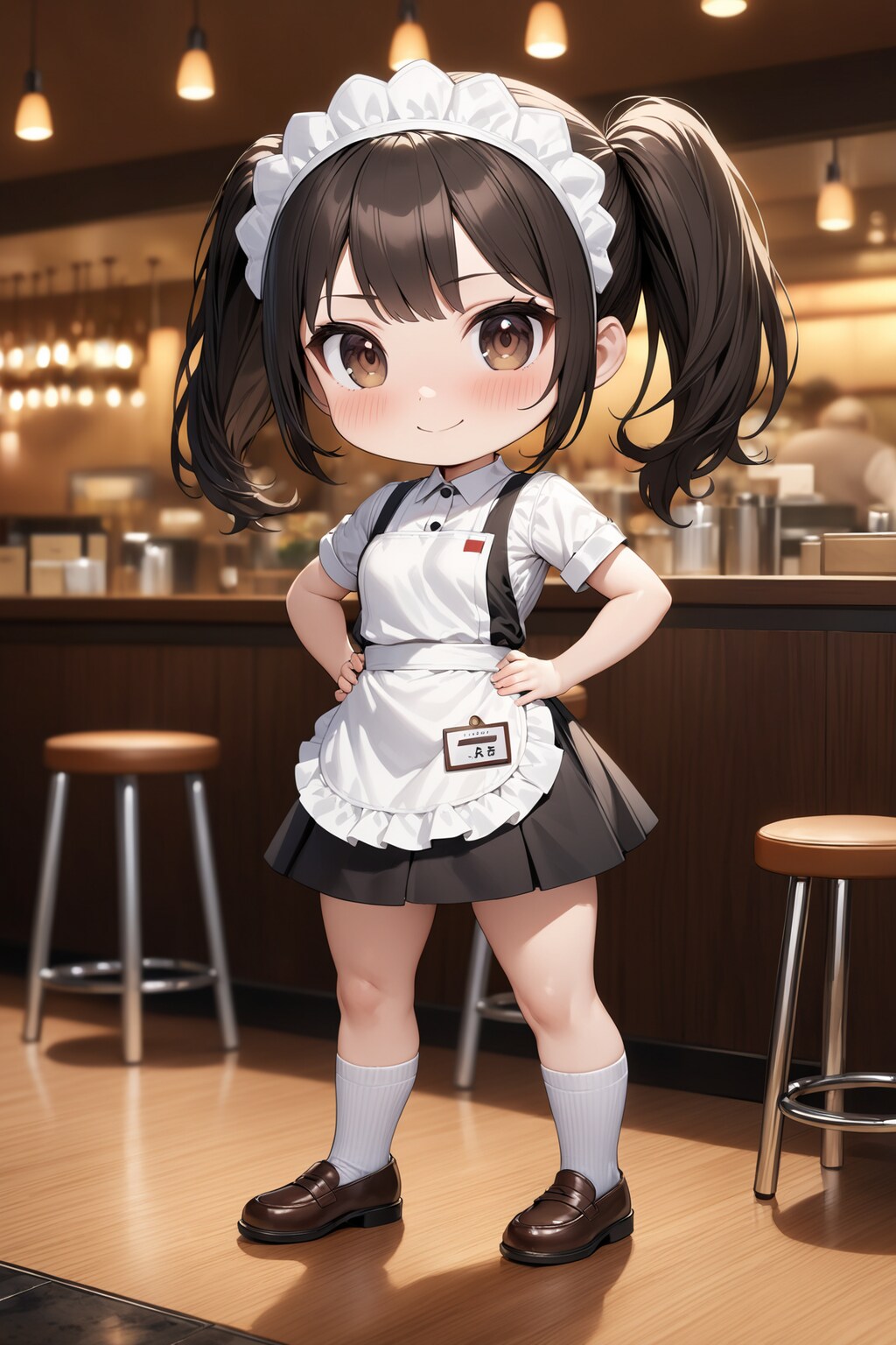 レストランでちょっと健全なちびキャラウェイトレスさん Y617