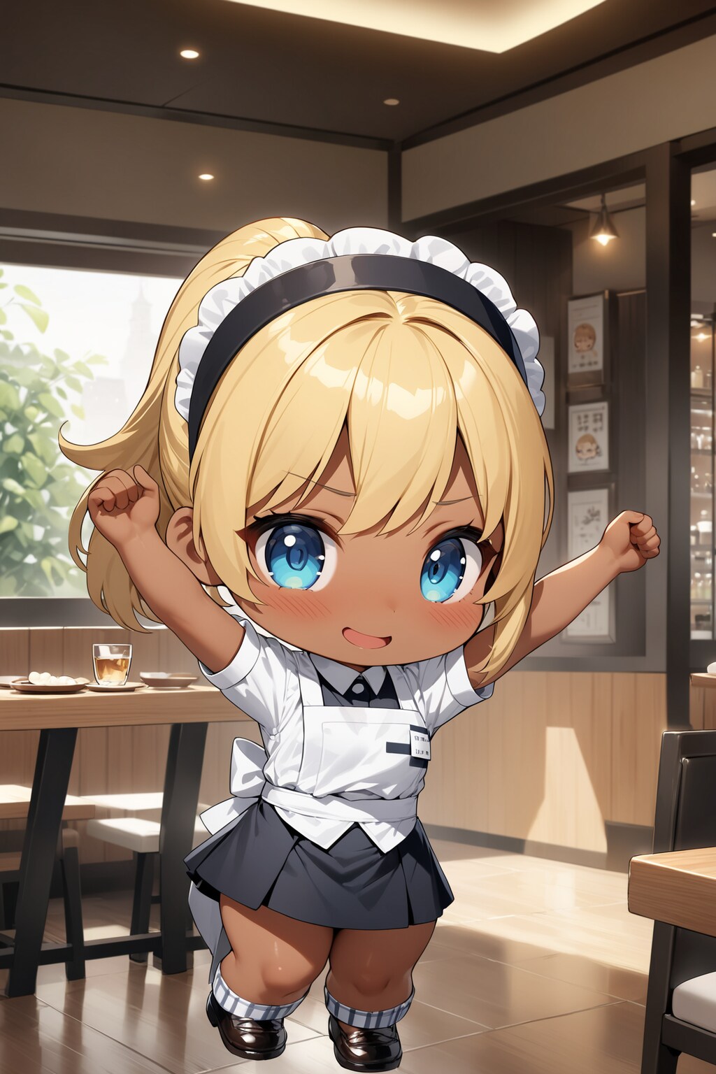 レストランでちょっと健全なちびキャラウェイトレスさん Y617