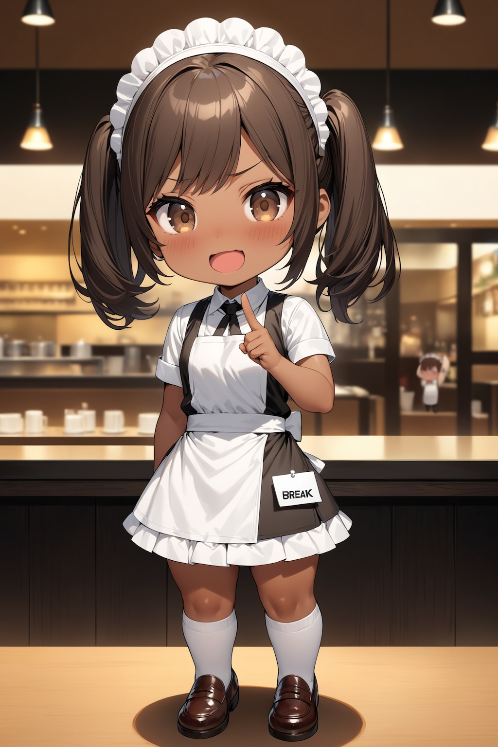 レストランでちょっと健全なちびキャラウェイトレスさん Y617