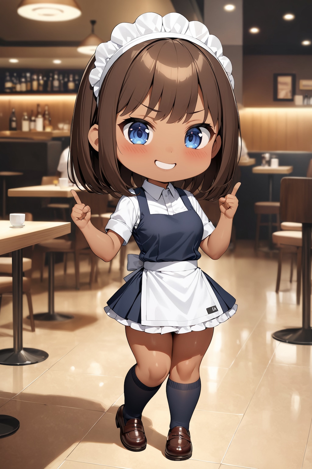 レストランでちょっと健全なちびキャラウェイトレスさん Y617