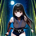 うちの子　夜の忍ブルの竹林 2枚目