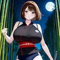 うちの子　夜の忍ブルの竹林 3枚目
