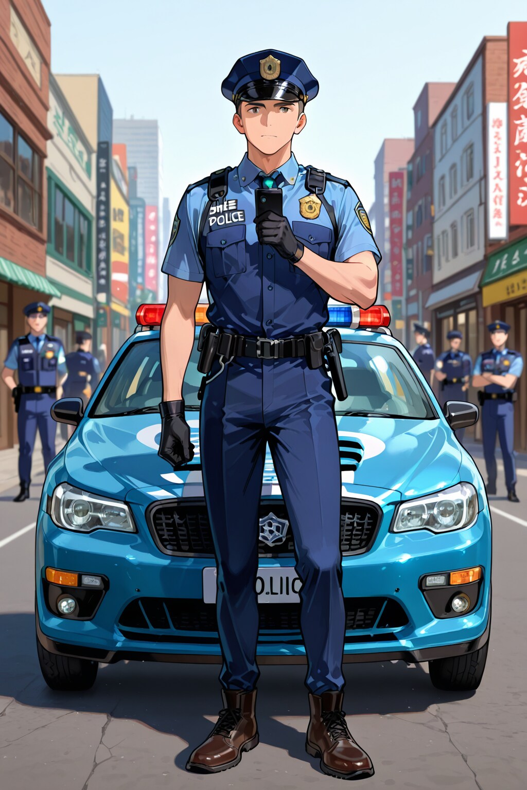 パトカーと警察官２