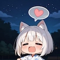 花火をする白髪ちゃん 2枚目