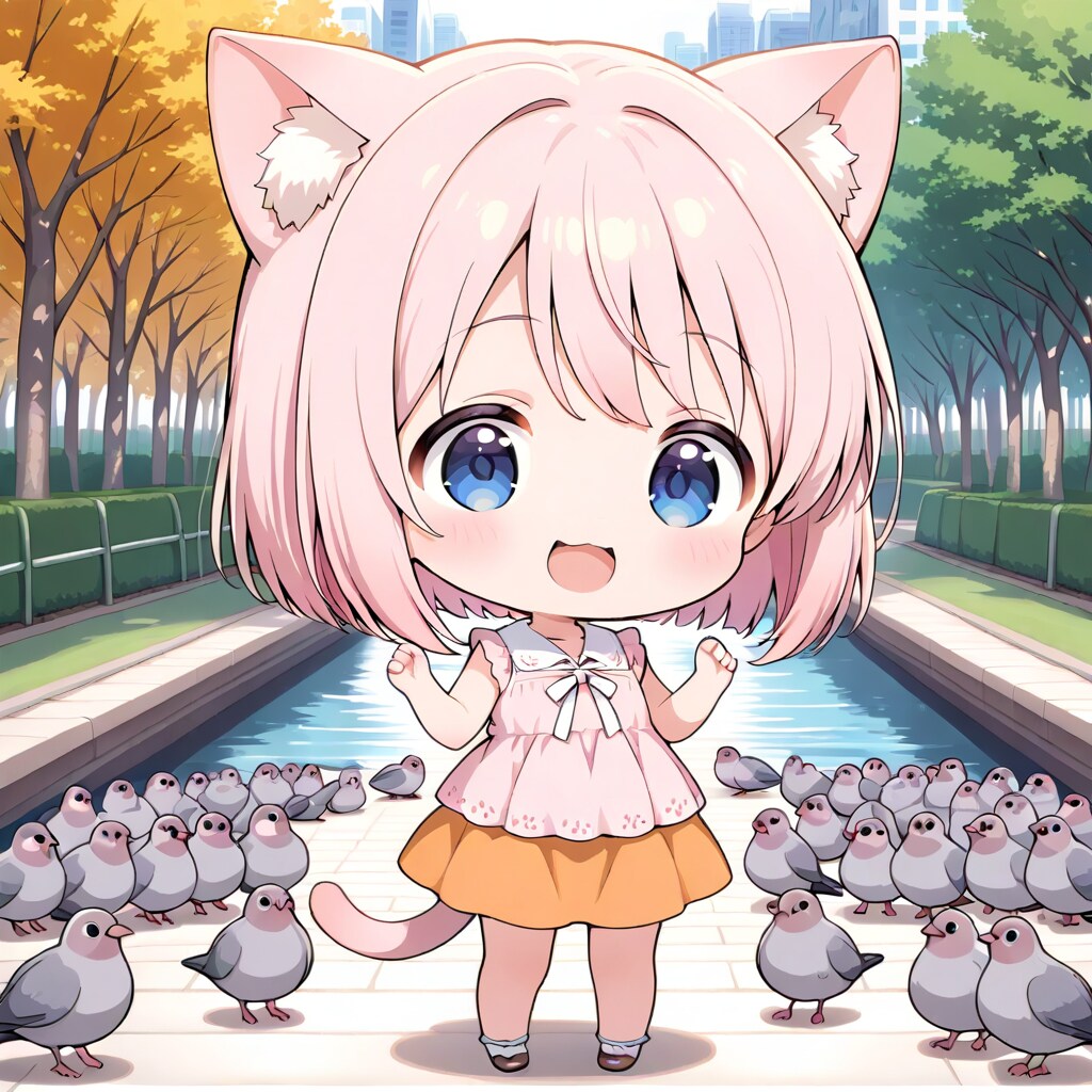 おはようにゃん・はるこちゃん【ハト係】 | の人気AIイラスト・グラビア