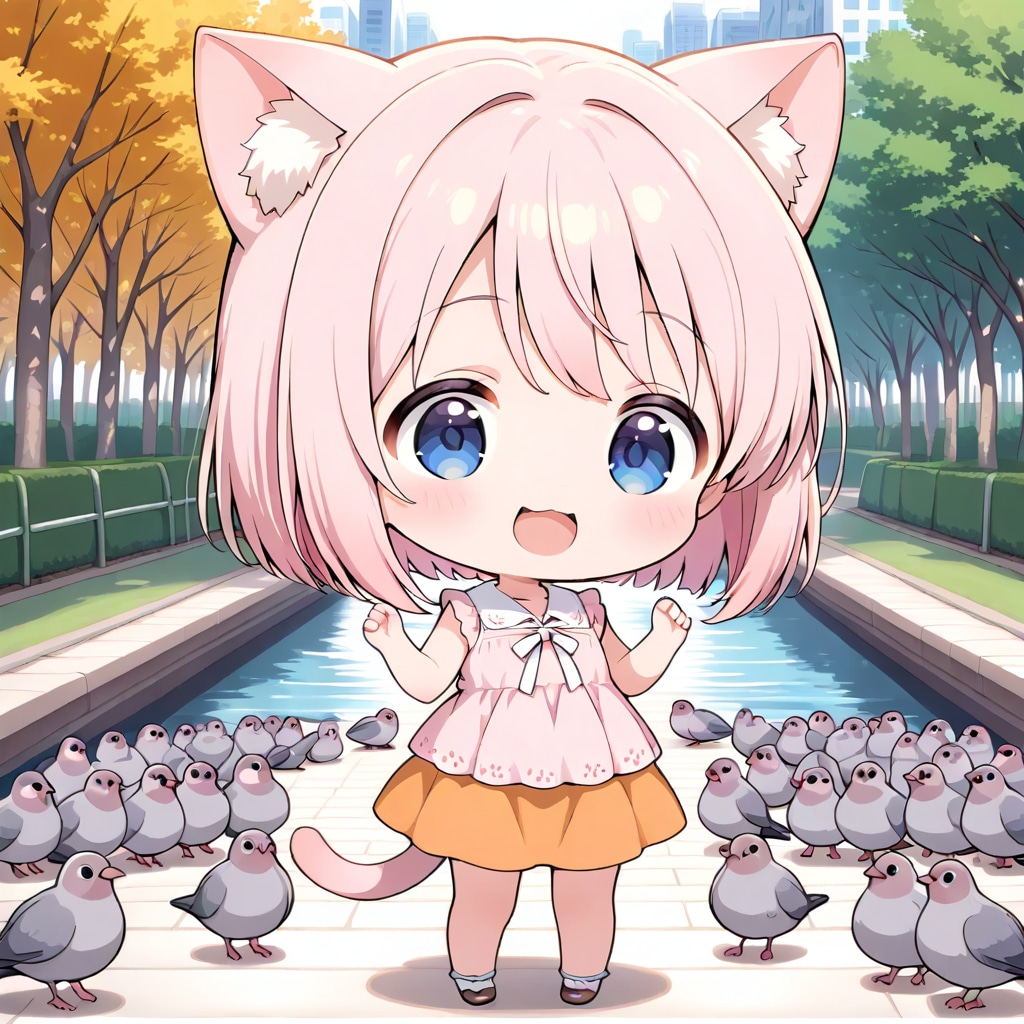 おはようにゃん・はるこちゃん【ハト係】