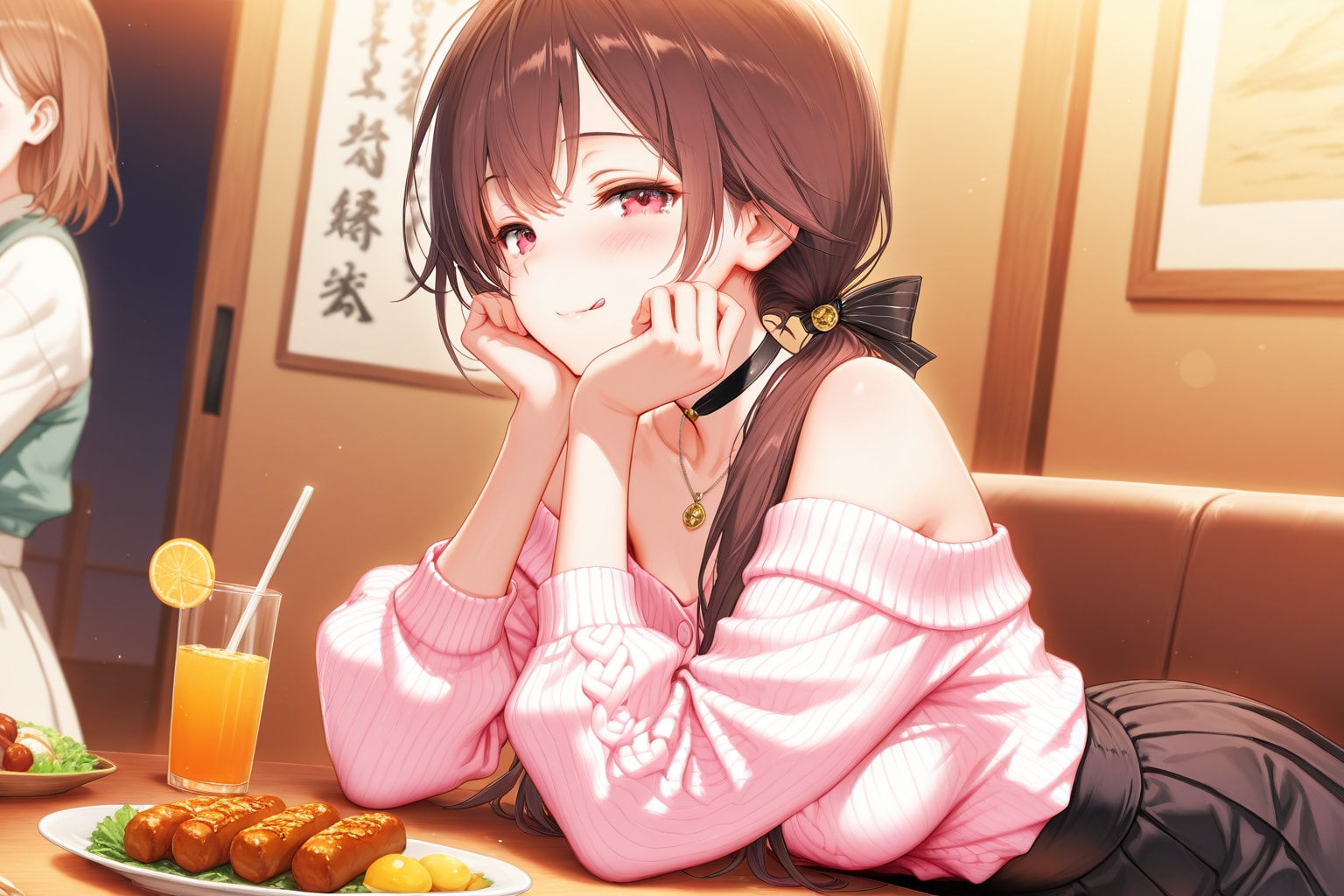 合コンの最中に狙いを定める女子大生さん | の人気AIイラスト・グラビア