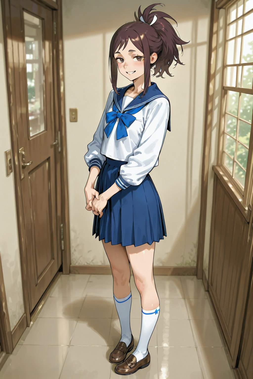 翻訳で「ちちぷい学園入学式」の(ちちぷい学園)が省かれた(2,3枚目)ので、日本語で「ちちぷい学園入学式」と入れて生成された画