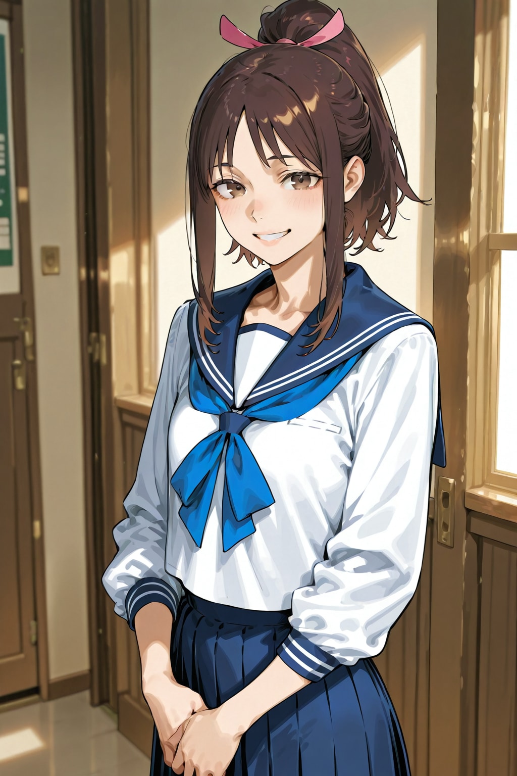 翻訳で「ちちぷい学園入学式」の(ちちぷい学園)が省かれた(2,3枚目)ので、日本語で「ちちぷい学園入学式」と入れて生成された画