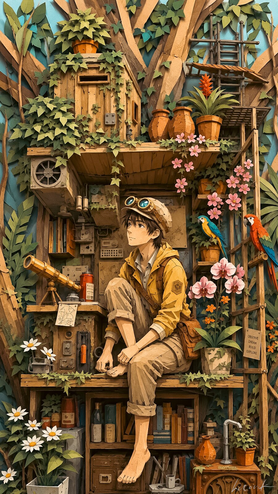 樹の中の秘密基地／スマホ壁紙アーカイブ