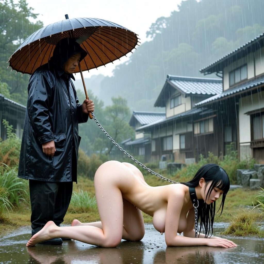 雨と犬