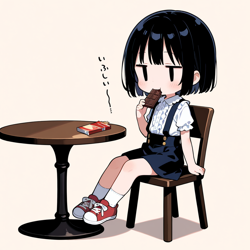 チョコレートを食べる