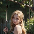 ブランコで遊ぶ裸の美女 4枚目