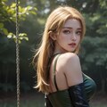 ブランコで遊ぶ裸の美女 9枚目