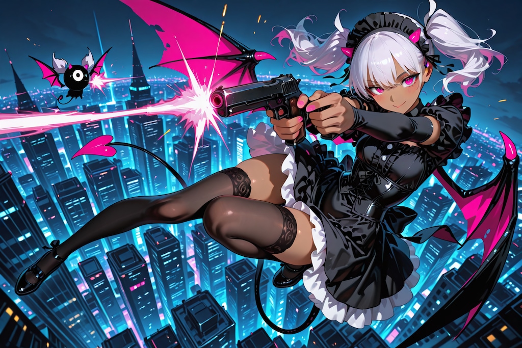 褐色悪魔っ娘 ガンアクション