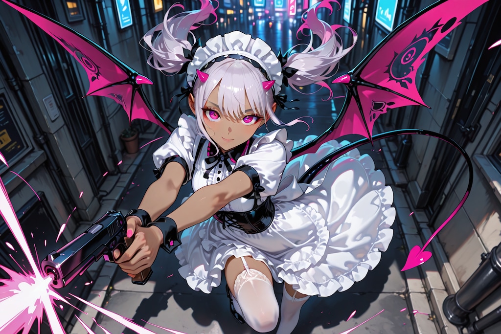 褐色悪魔っ娘 ガンアクション