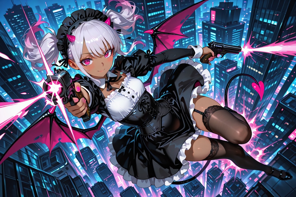 褐色悪魔っ娘 ガンアクション