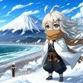 田子の浦ゆうち出でて見れば真白にそ富士の高嶺に雪は降りける 2枚目