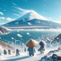 田子の浦ゆうち出でて見れば真白にそ富士の高嶺に雪は降りける 4枚目
