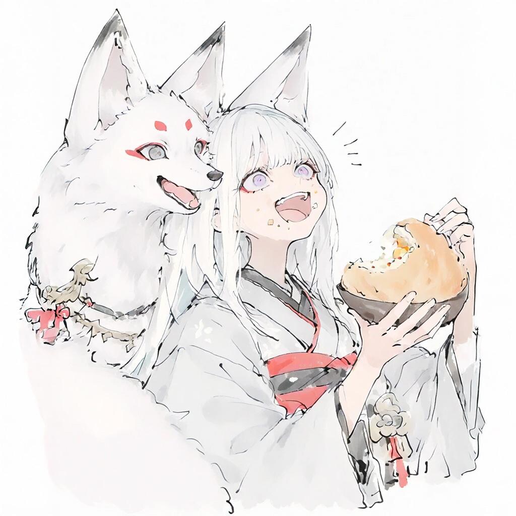 『でっかいお稲荷じゃ』『あ！先にかじった』